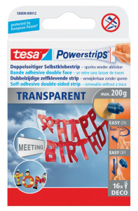 Tesa Powerstrips DECO, transparent, fixation: maxi 0,2 kg