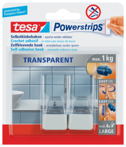 tesa Crochet Powerstrips LARGE transparent, transparent/