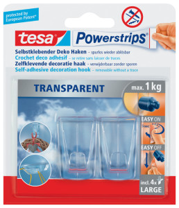 tesa CROCHETS DECO adhésifs powerstrips XL, maintien 1,0 kg