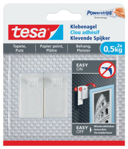 tesa Powerstrips Clou adhésif pour papiers peints et plâtre,