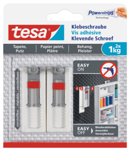 tesa Powerstrips Vis adhésive pour papier peint/plâtre,