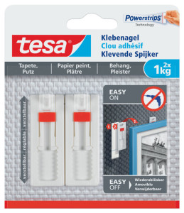 tesa Powerstrips Clou adhésif pour papier peint et plâtre,