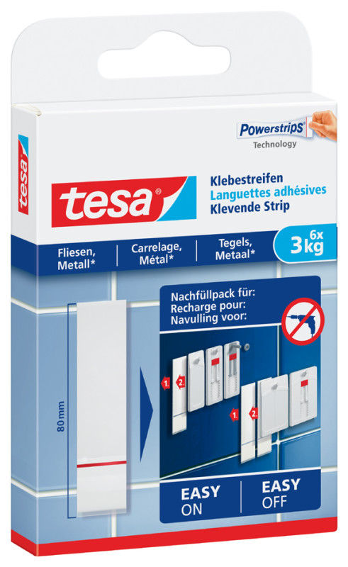 tesa Powerstrips Languette adhésive pour carrelage et métal