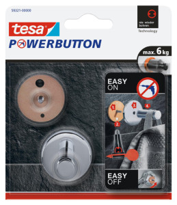 tesa powerbutton Haken universel grand, chrom