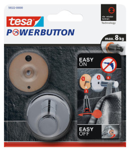 tesa powerbutton Haken universel grand, chrom