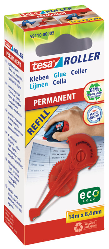 tesa Recharge ecoLogo pour roller colle PERMANENT GLUE, en