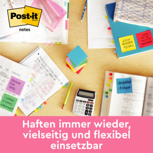 3M Post-it Notes adhésives Z-Notes, 76 x 76 mm, 6 couleurs