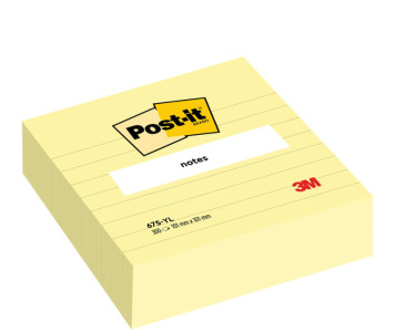 3M Post-it Notes Bloc XL, 100 x 100 mm, jaune, ligné