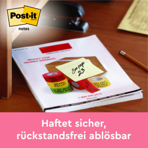 3M Post-it Notes Bloc XL, 100 x 100 mm, jaune, ligné