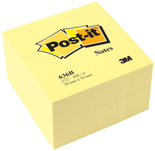 3M Post-it Notes bloc cube, 76 x 76 mm, jaune