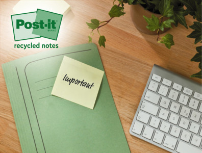 3M Post-it bloc-notes adhésif recyclable, 76 x 76 mm, jaune