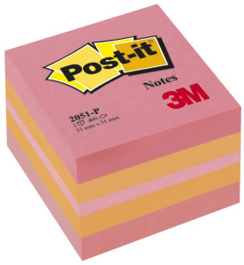 Post-it bloc-notes adhésifs en cube mini, 51 x 51 mm,