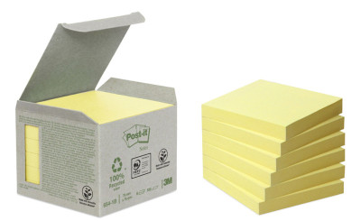 Post-it bloc-notes adhésifs recyclé, 127 x  76 mm, jaune