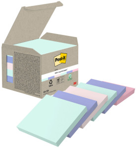 Post-it bloc-notes adhésifs recyclé, 38 x 51 mm, 6 couleurs