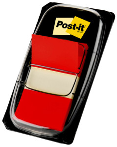 3M Post-it Index rouge, étroit, 50 index