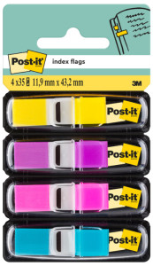 Post-it marque-pages index mini, 11,9 x 43,2, 4 couleurs