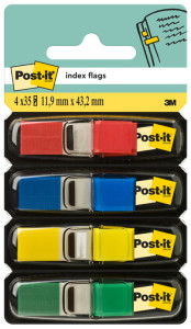 Post-it marque-pages index mini, 11,9 x 43,2, 4 couleurs