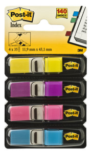 Post-it marque-pages index mini, 11,9 x 43,2, 4 couleurs