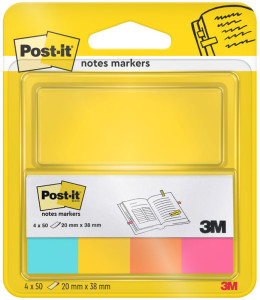 Post-it marque-pages en papier, 20 x 38 mm, en couleurs néon