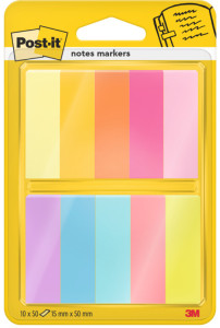 Post-it marque-pages en papier, 12,7x44,4 mm, couleurs