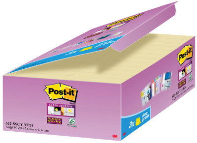 Post-it Bloc-notes Super Sticky Notes, 48 x 48 mm, jaune