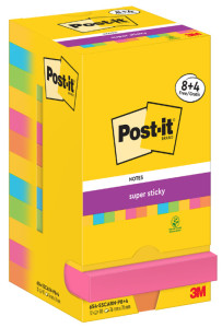 Post-it bloc-notes adhésives Super Sticky Notes, 76 x 76 mm