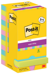 Post-it bloc-notes adhésives Super Sticky Notes, 76 x 76 mm