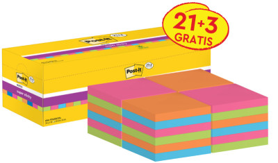 Post-it bloc-notes adhésives Super Sticky Notes, 76 x 76 mm