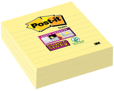 Post-it Bloc-notes Super Sticky Notes, 101 x 101 mm, jaune