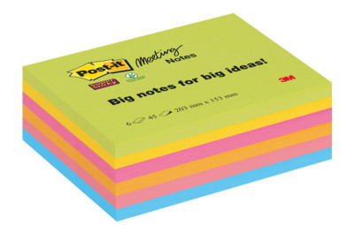 Post-it bloc-notes Meeting Super Sticky, 152 x 203 mm,