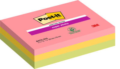 Post-it bloc-notes Meeting Super Sticky, 152 x 203 mm,
