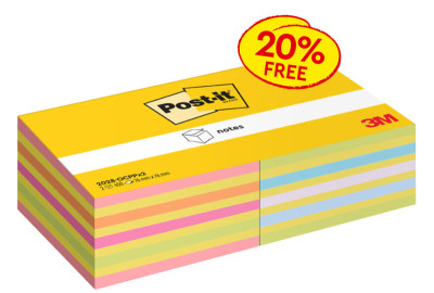 Post-it bloc-notes adhésifs en cube, 76 x 76 mm, pack