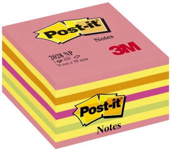 3M Post-it Notes bloc cube, 76 x 76 mm, rose néon