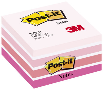 3M Post-it Notes bloc cube, 76 x 76 mm, rose néon
