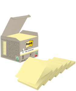 Post-it bloc-notes adhésifs recyclé Z-Notes, 70 x 70 m, jaun