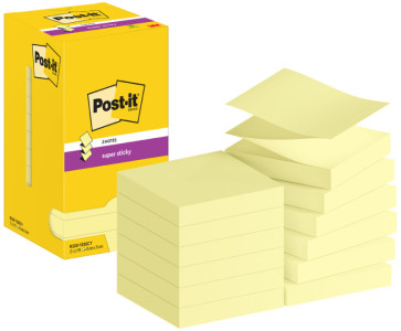 Notes Post-it Post-it Z-Super, 76 x 127 mm, jaune canari