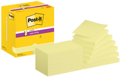 Notes Post-it Post-it Z-Super, 76 x 127 mm, jaune canari