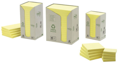 3M Post-it bloc-notes adhésif recyclable, 127x76 mm, jaune