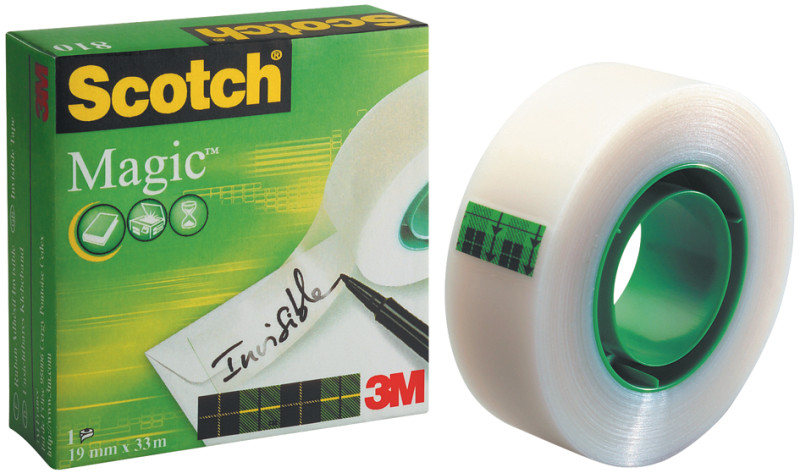 3M Scotch Ruban adhésif Magic 810, invisible, 12 mm x 33 m,