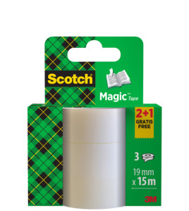 3M Scotch Ruban adhésif Magic 810, 19 mm x 33 m, 10+4 GRATUI