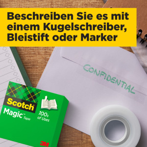 3M Scotch Ruban adhésif Magic 810, 19 mm x 33 m, 10+4 GRATUI