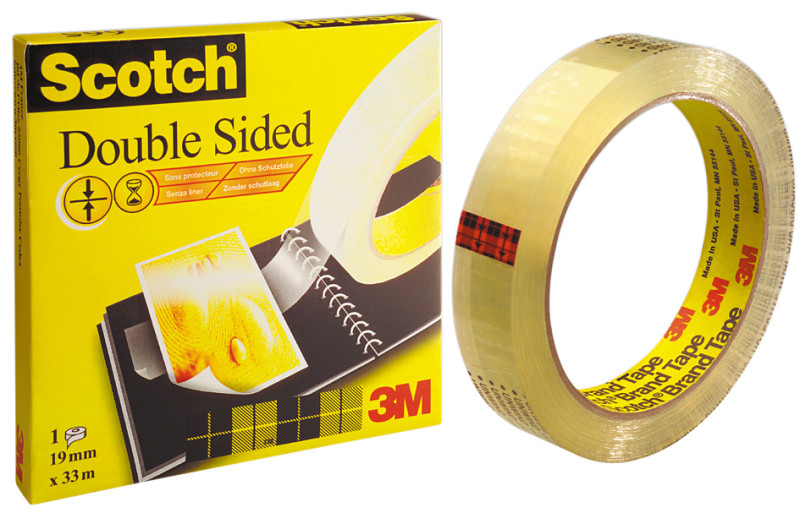 3M Scotch Ruban adhésif double face 665, 12 mm x 22,8 m