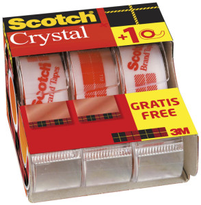 3M Scotch ruban adhésif Cristal Clear 600, Caddy pack