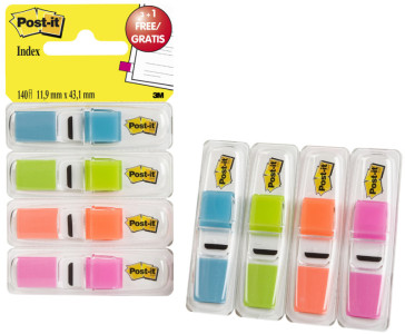 Post-it marque-pages index, 11,9 x 43,2 mm, distributeur de4