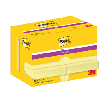 3M Post-it notes Super Sticky Notes, 127 x 76 mm, jaune