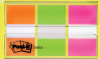 Post-it index repositionnables 25,4 x 43,2 mm, 3 couleurs