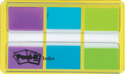 Post-it index repositionnables 25,4 x 43,2 mm, 3 couleurs