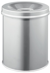 Corbeille à papier DURABLE SAFE, rond, 15 litres, argent