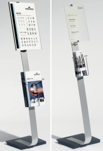 DURABLE Supports d'information CRYSTAL SIGN stand, format A4