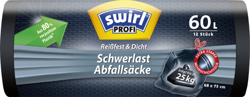 swirl Profi Sac poubelle renforcé, noir, 120 litres